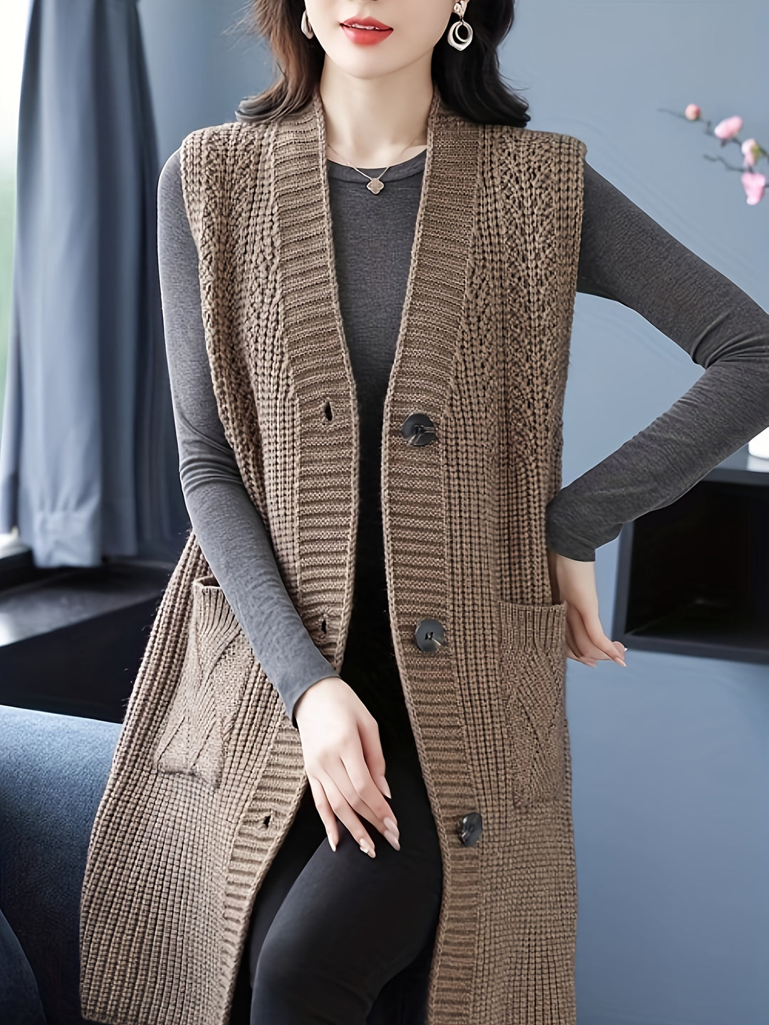 Mireva - Midi Sweater Knit Vest