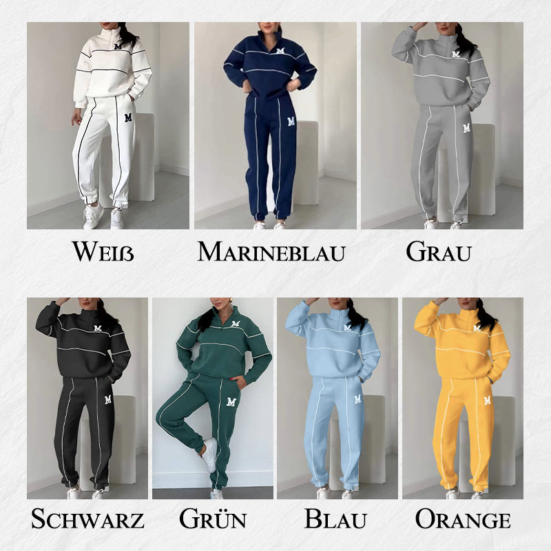 Rilena - Side Stripe Jersey 2-Piece Sweatshirt Set