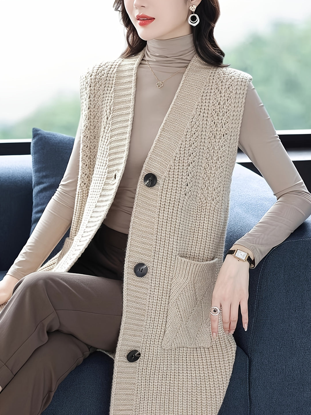 Mireva - Midi Sweater Knit Vest