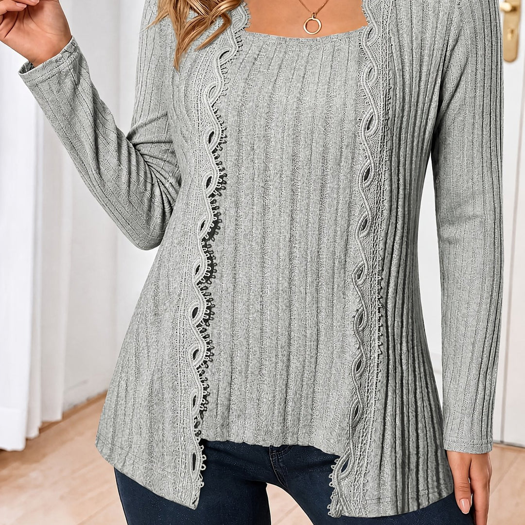 Zirela - Layered Look Stretch Knit Top