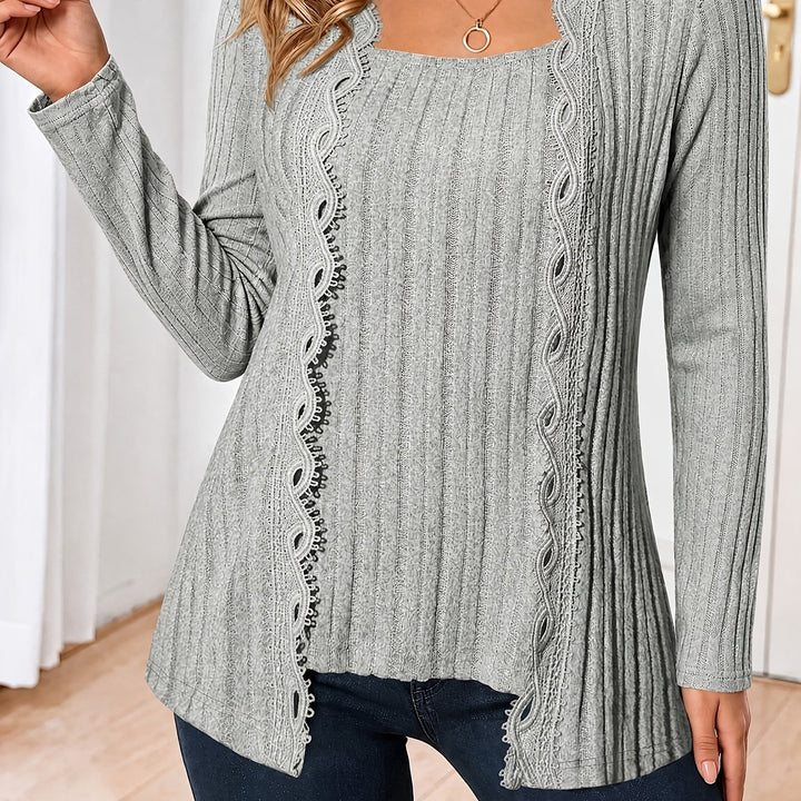 Zirela - Layered Look Stretch Knit Top