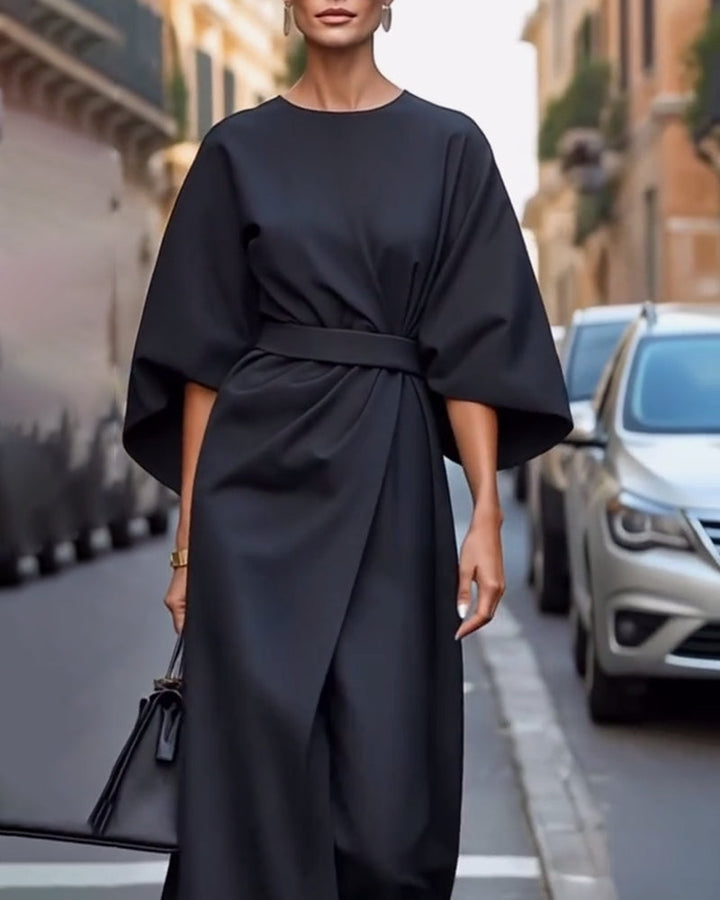 Mireva - Lantern-Sleeve Woven Dress