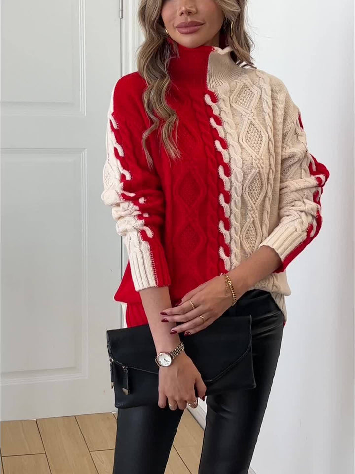 Nerise - Vertical Stripe Knit Blouse
