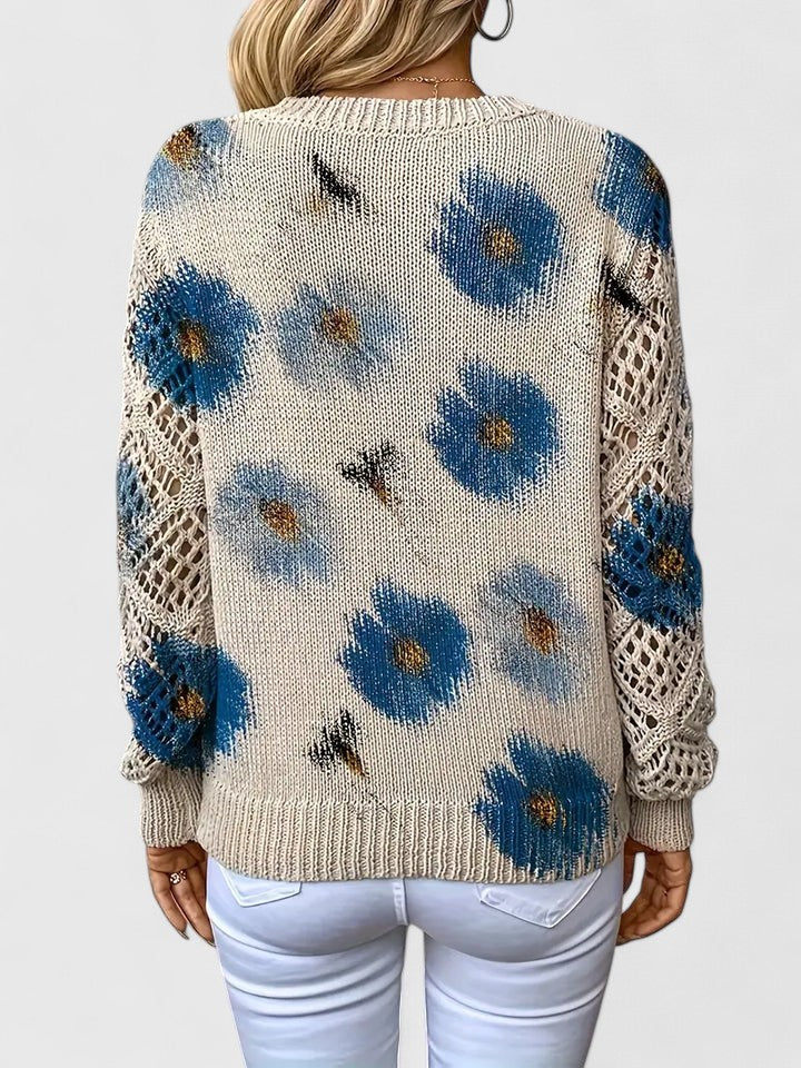 Rivena - V-Neck Fine-Gauge Sweater