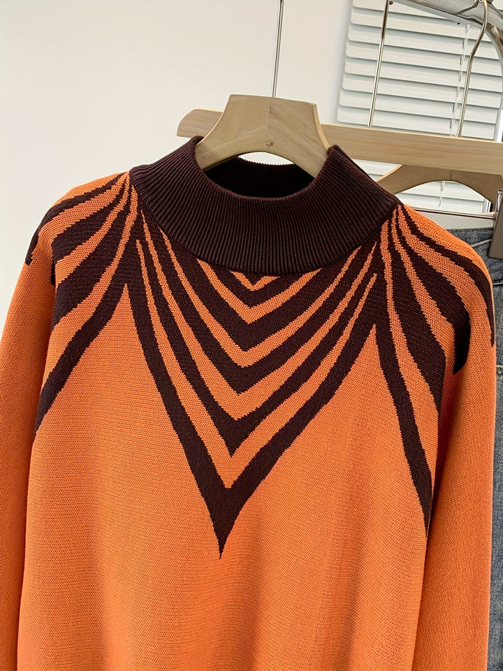 Anevra - Colour-Block Jacquard Knit Sweater