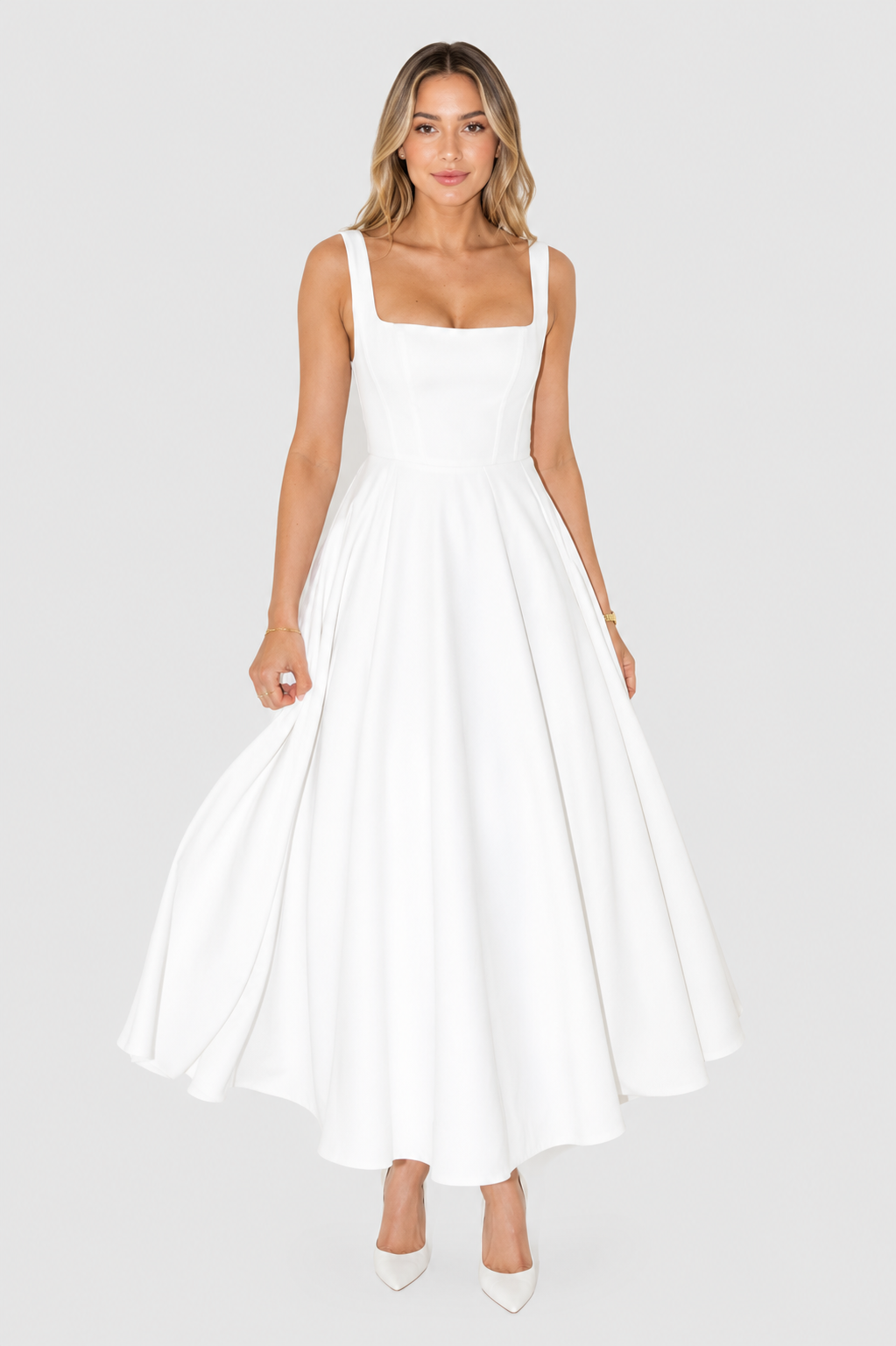 Kelara - Square Neck Woven Dress
