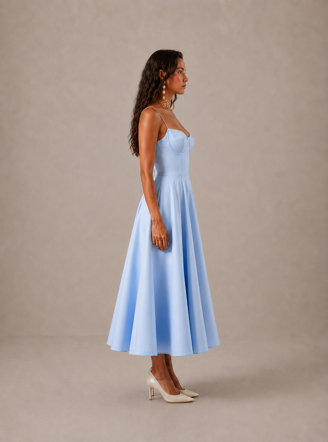 Averla - Heart Neckline Technical-Weave Dress