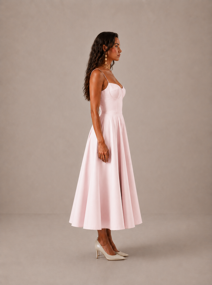 Averla - Heart Neckline Technical-Weave Dress