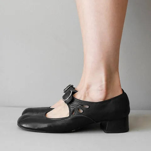 Idessa - Buckle-Strap Retro Shoes