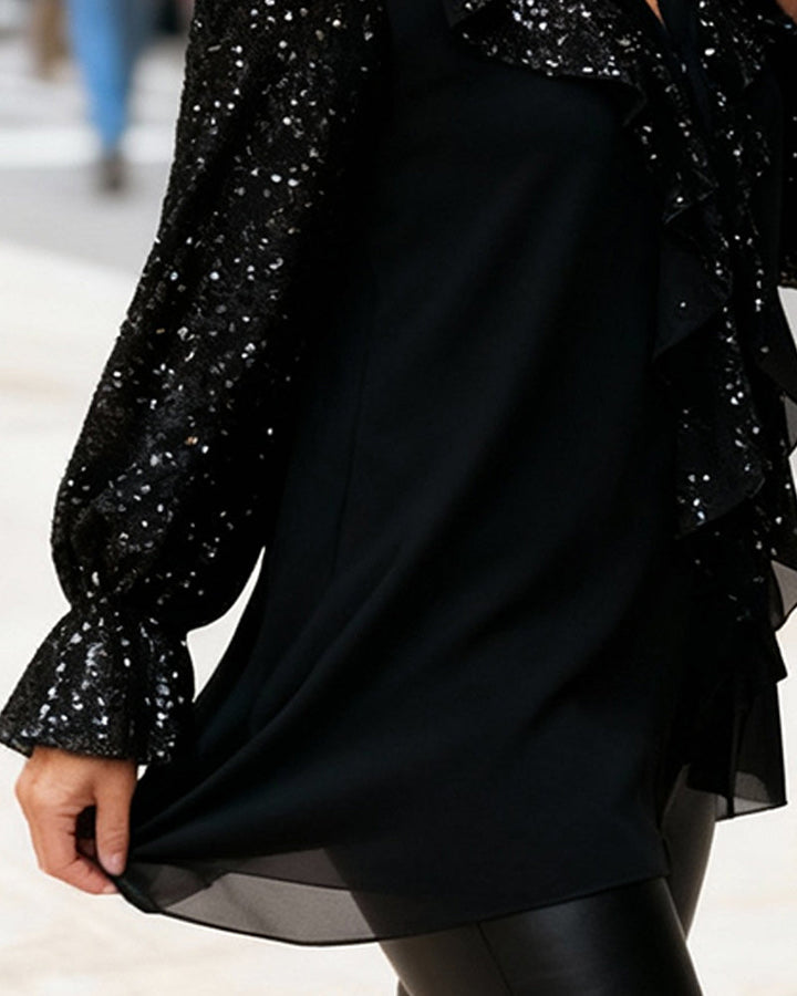 Noreli - Ruffle Collar Woven Blouse
