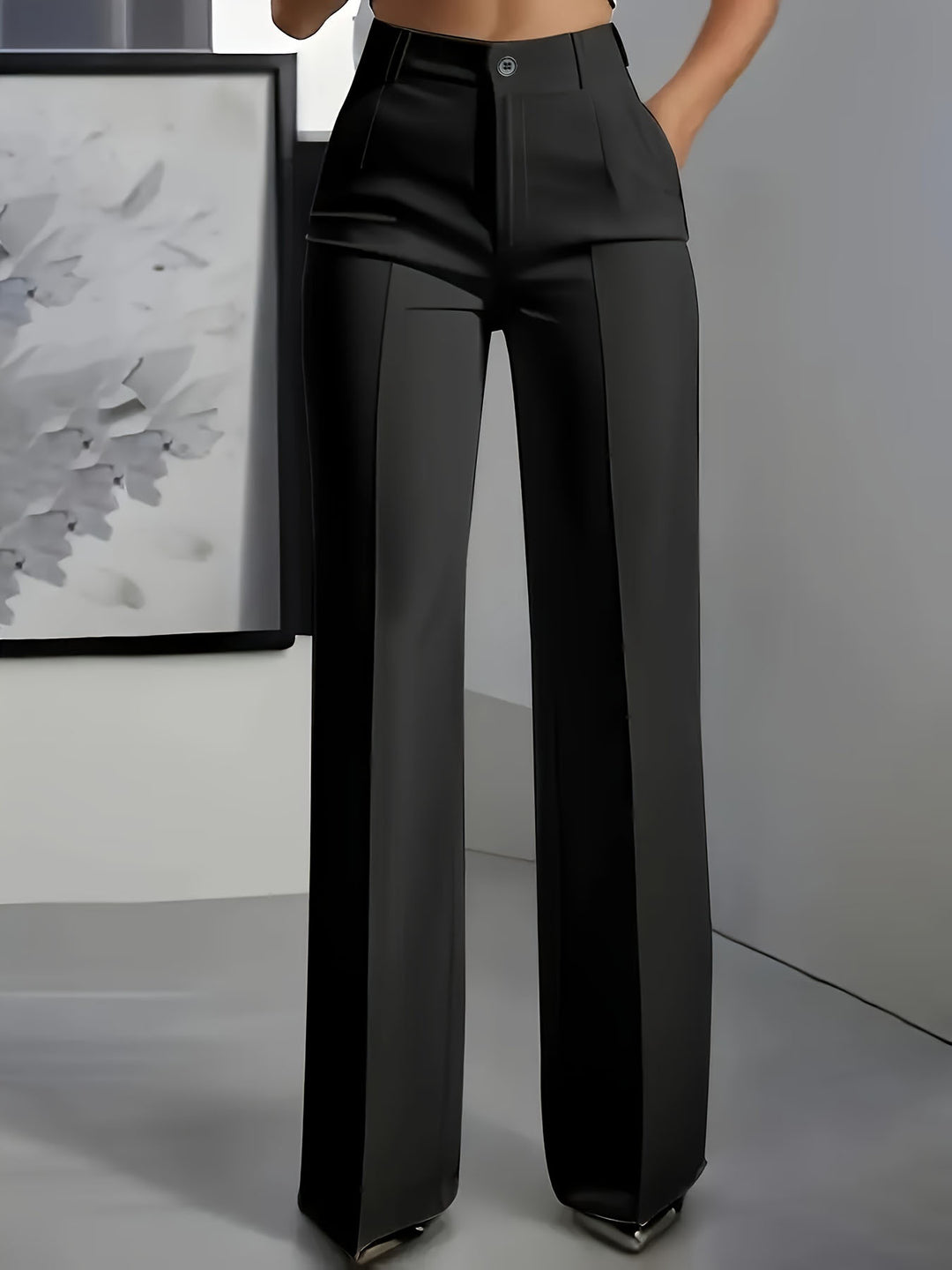 Ilyra - High-Waist Stretch-Woven Trousers