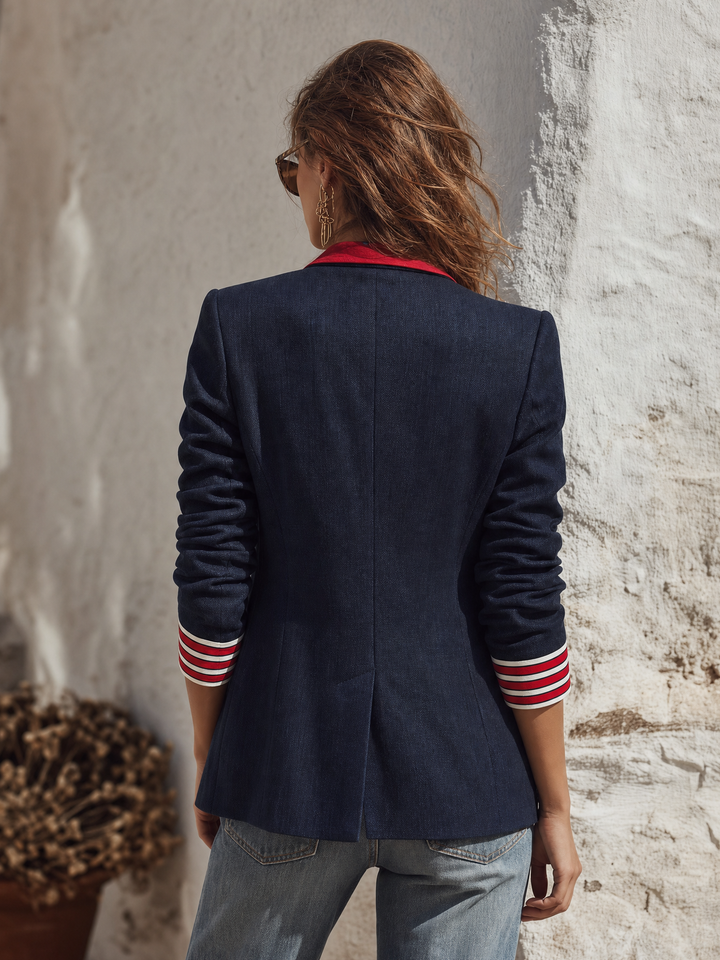 Naleva - Double-Breasted Cotton-Blend Blazer