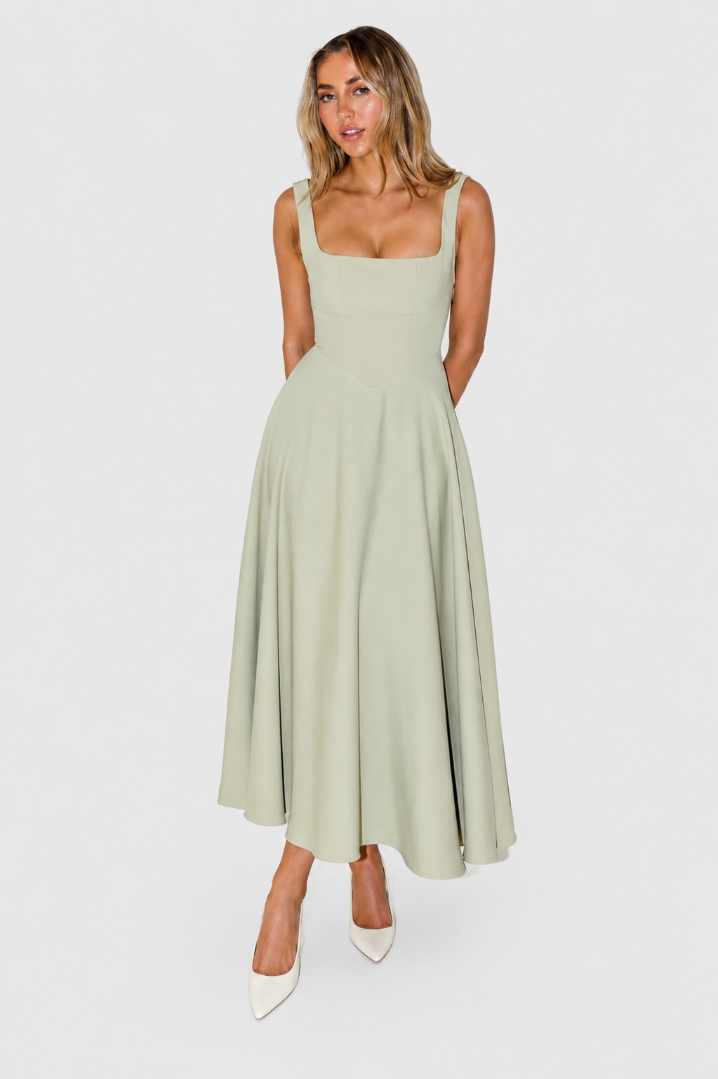 Kelara - Square Neck Woven Dress