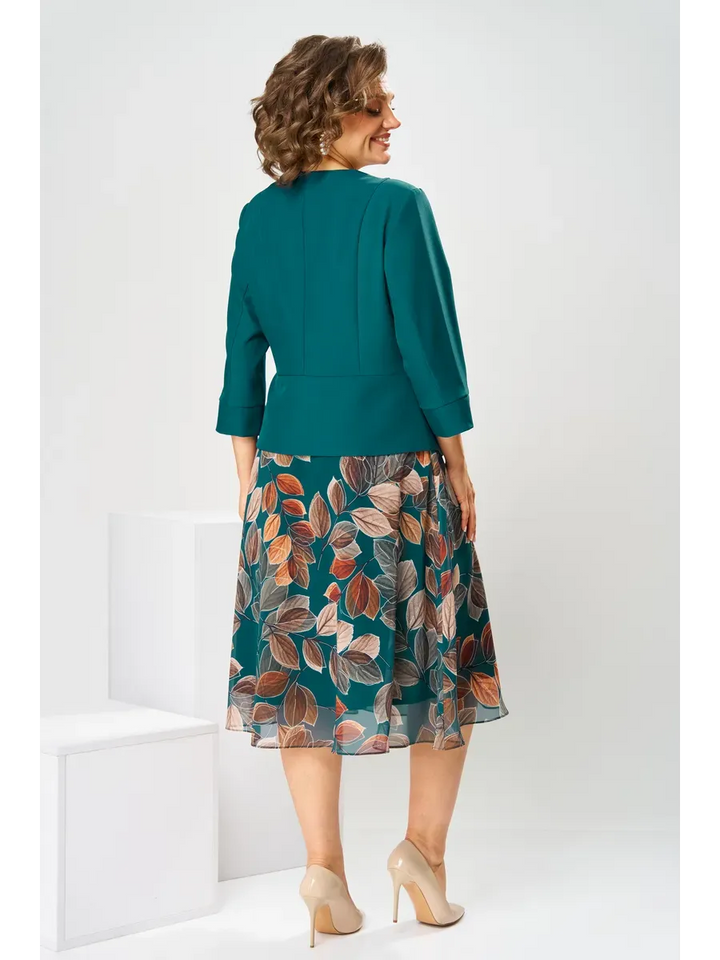 Ilyra - Notch Collar Chiffon Dress