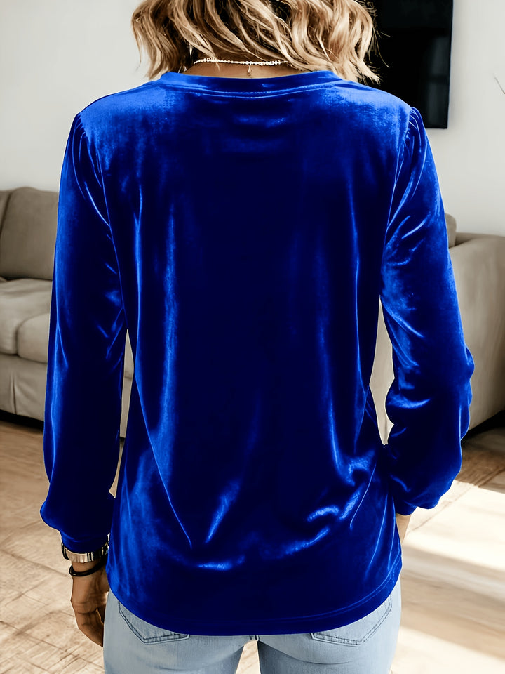 Sevaya - V-Neck Velvet Knit Top
