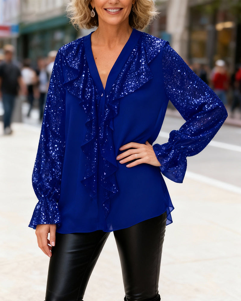 Noreli - Ruffle Collar Woven Blouse