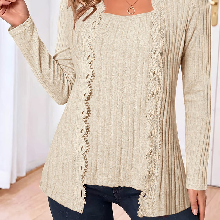 Zirela - Layered Look Stretch Knit Top