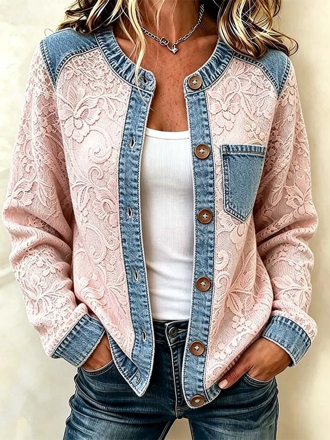 Kelira - Maple Leaf Print Sweater Knit Cardigan