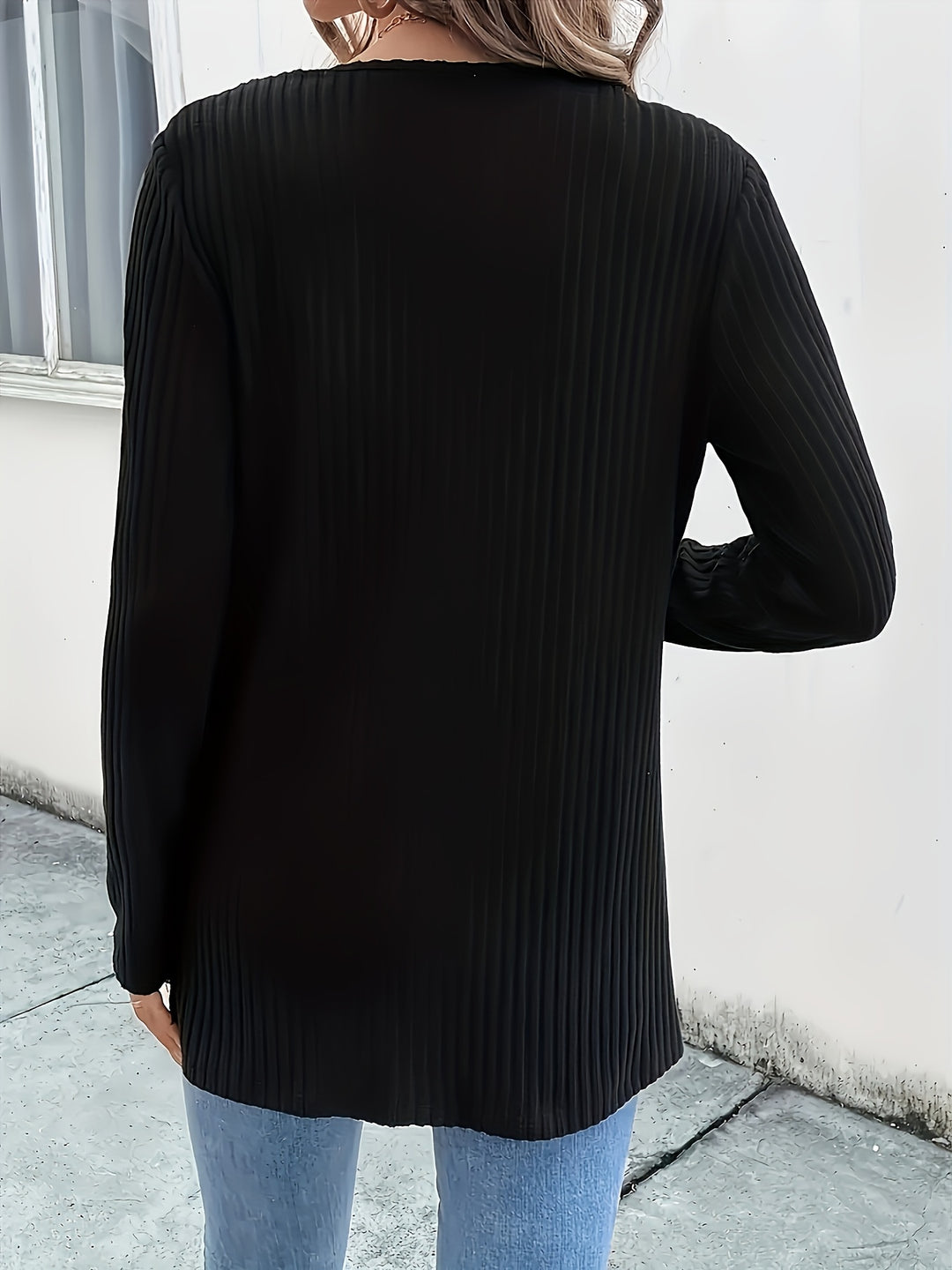 Velira - Pearl-Trim Knit Jacket Cardigan