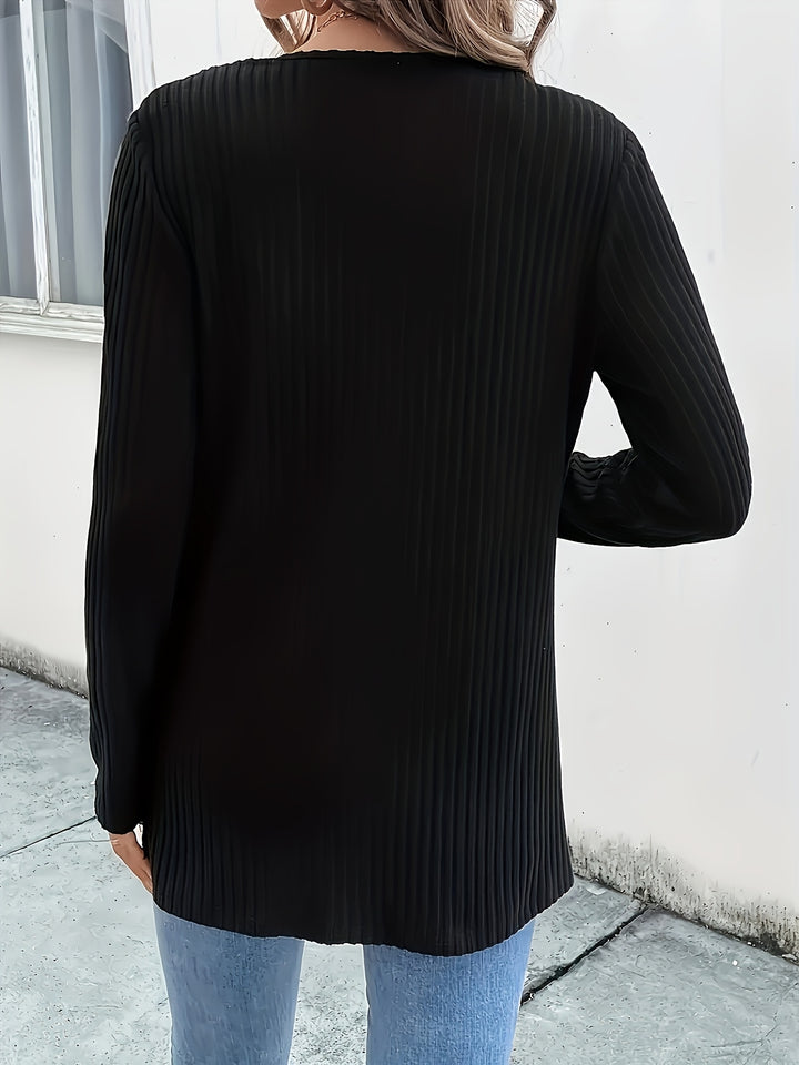 Velira - Pearl-Trim Knit Jacket Cardigan