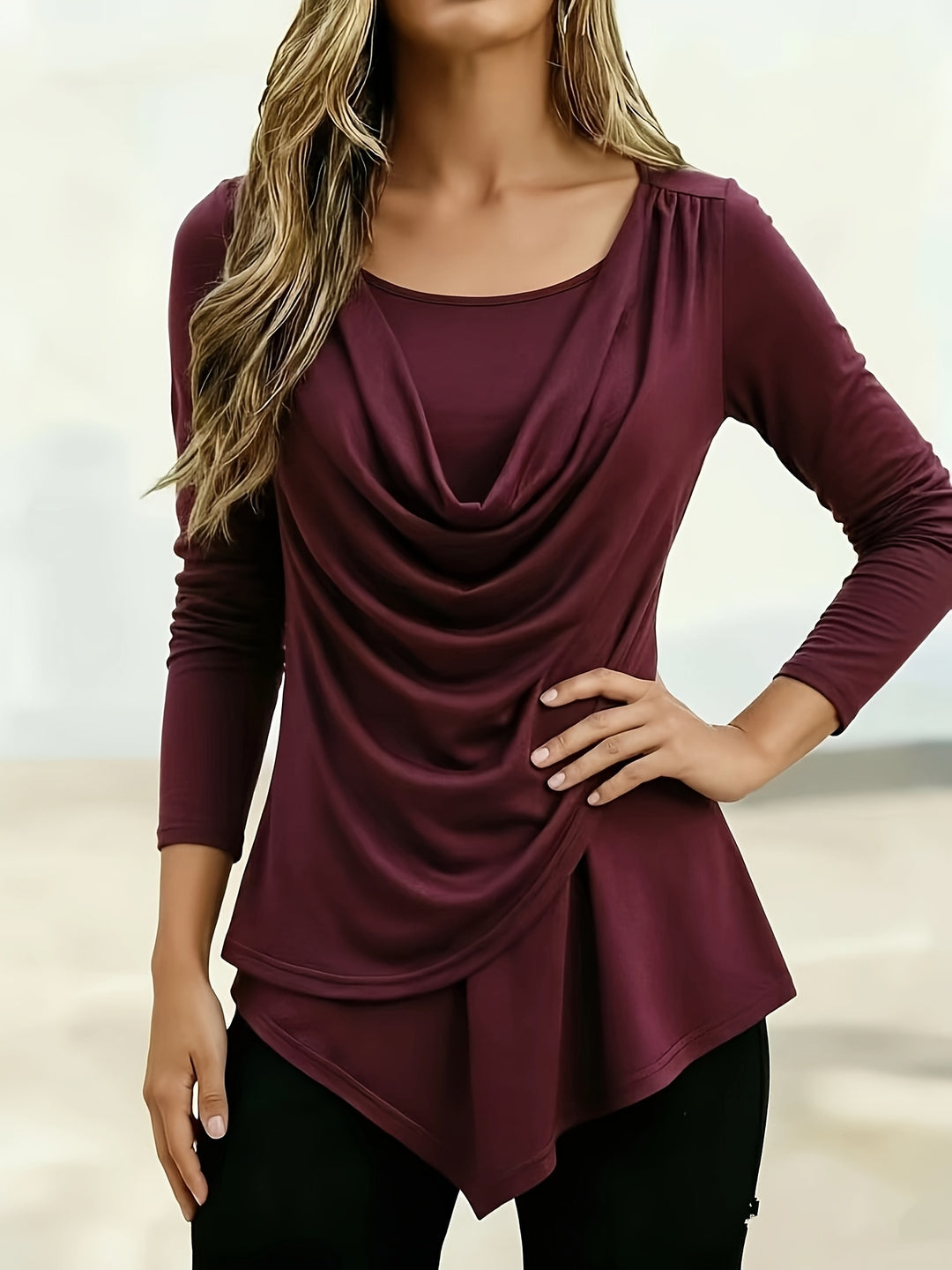 Arlysa - Round Neck Stretch Jersey T-Shirt