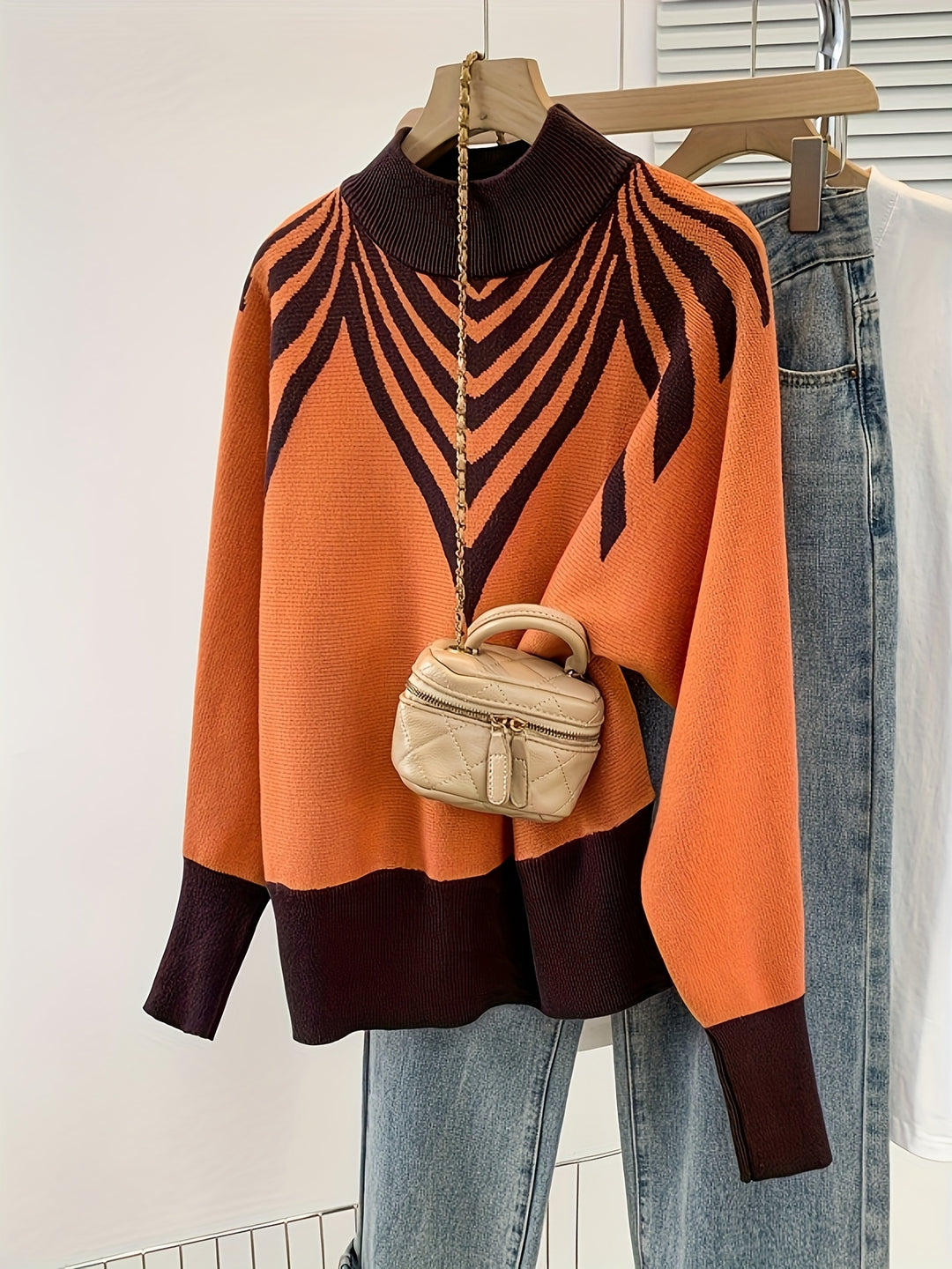Anevra - Colour-Block Jacquard Knit Sweater
