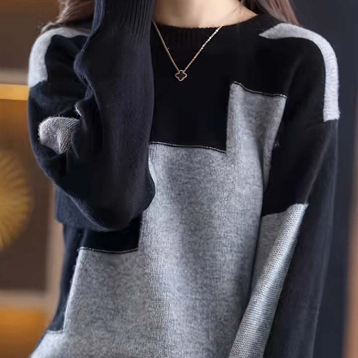 Neriva - Colour-Block Knit Pullover