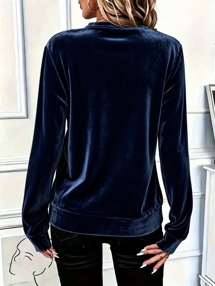 Mireva - Half-Zip Velour Top