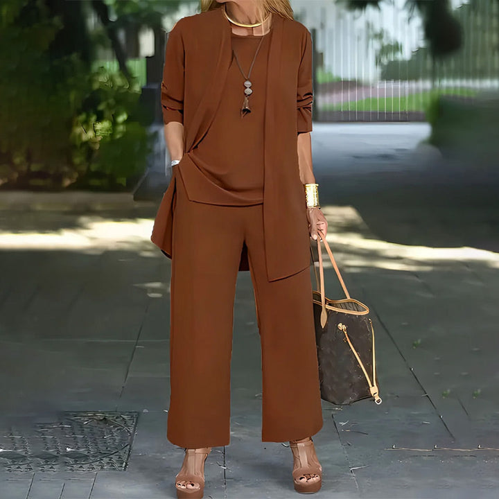 Kevara - Wide-Leg Suiting 3-Piece Set