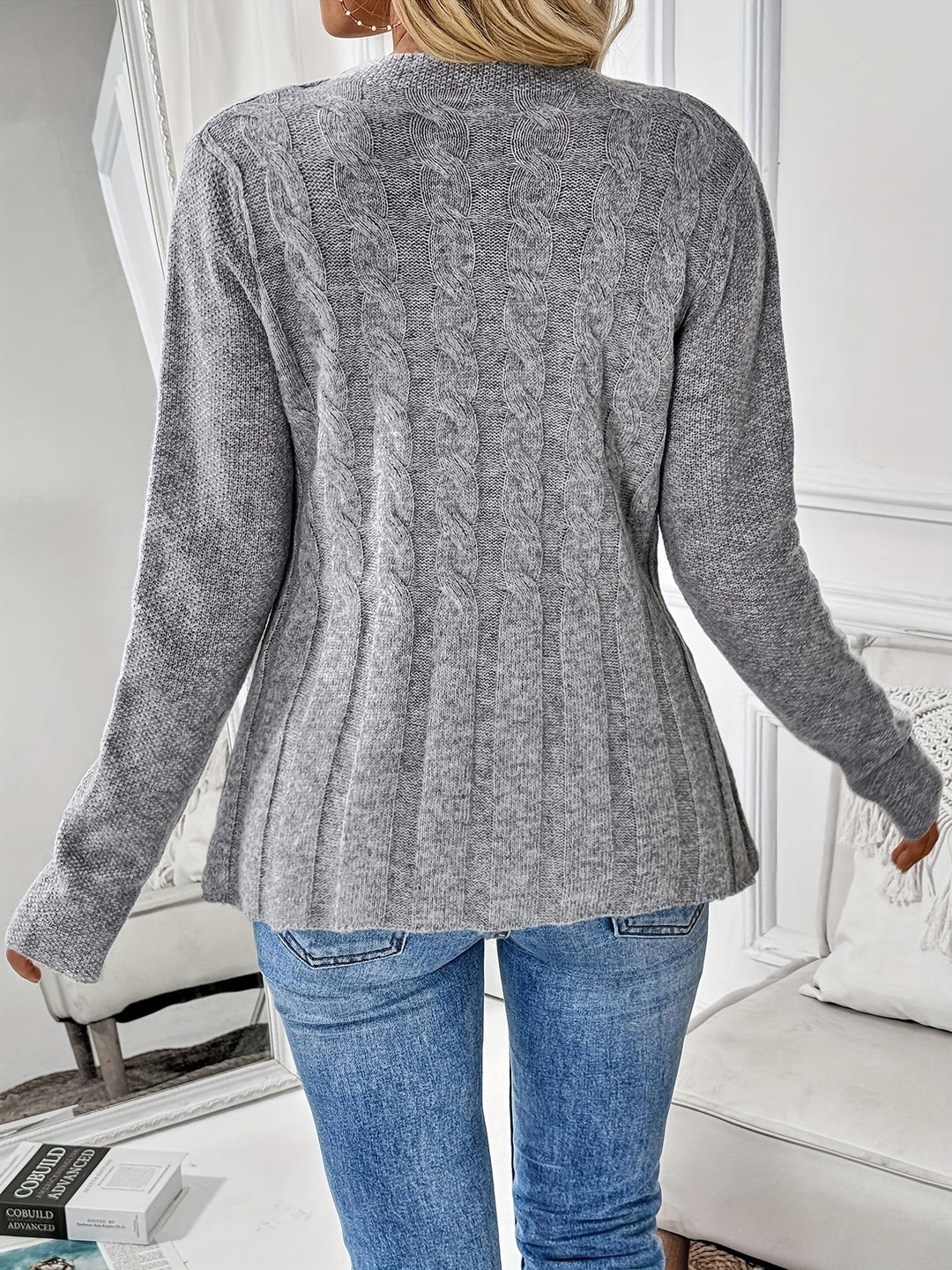 Noreli - Twist Detail Knit Cardigan Sweater
