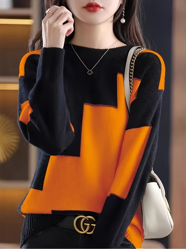 Neriva - Colour-Block Knit Pullover