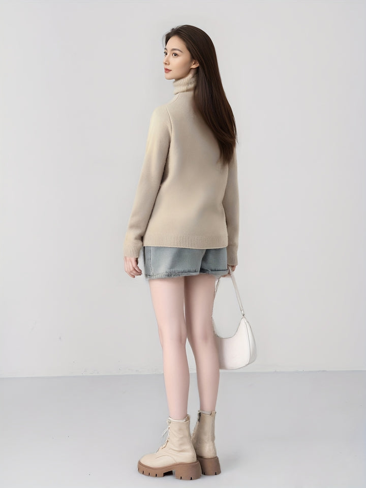 Velira - Split Hem Knit Pullover Sweater