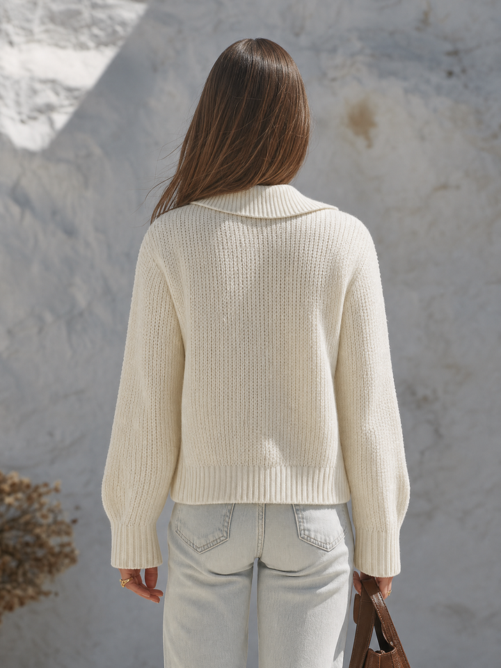 Virela - Striped Placket Knit Jacket