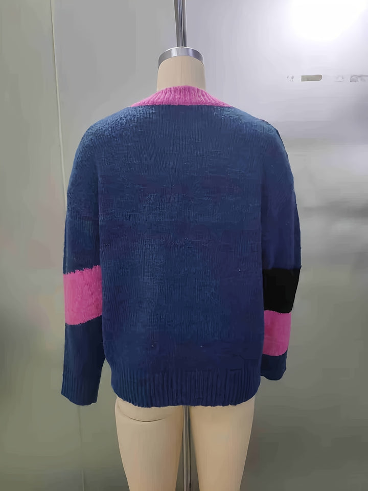 Luniva - Spliced Color-Block Knit Pullover