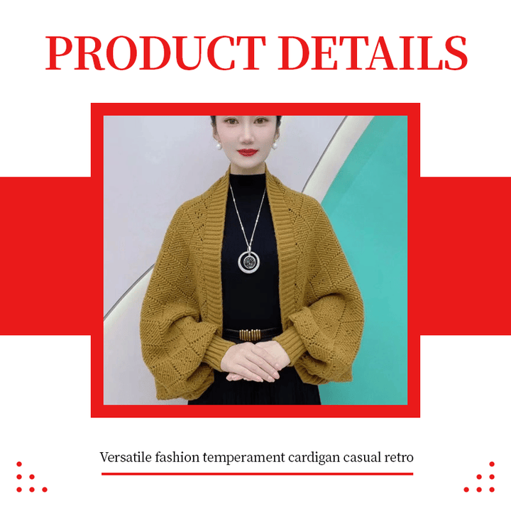 Eryla - Pointelle Knit Shawl Cardigan