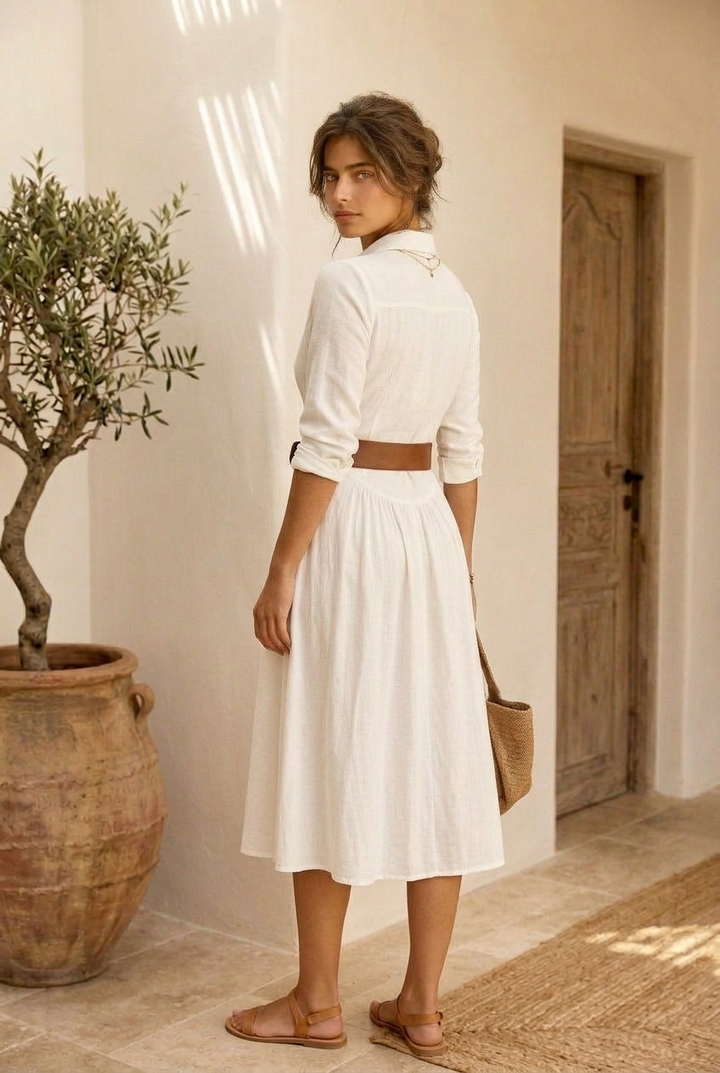 Velira - Button-Front Linen Maxi Dress