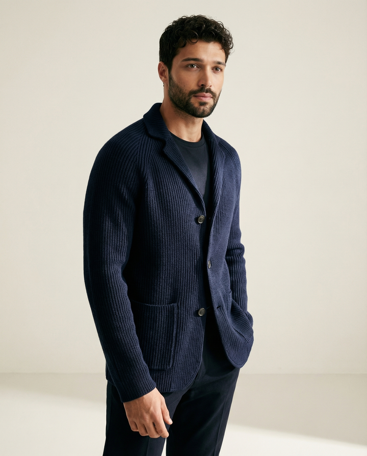Varlen - Shawl Collar Wool Blend Cardigan