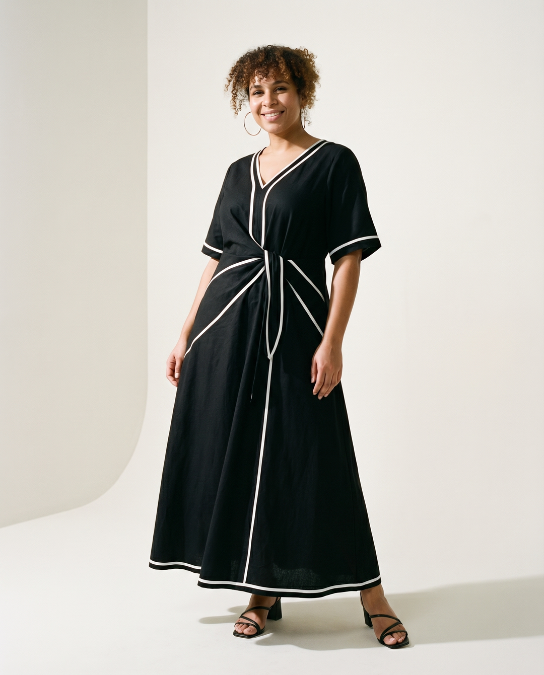 Seriva - Defined Waist Midi Dress