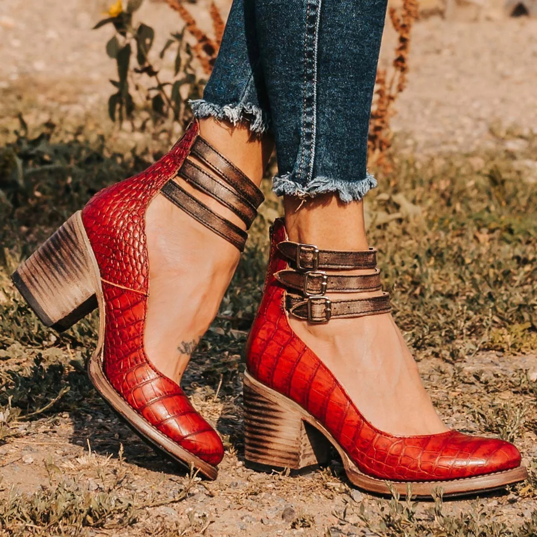 Navira - Strappy Leather Heels