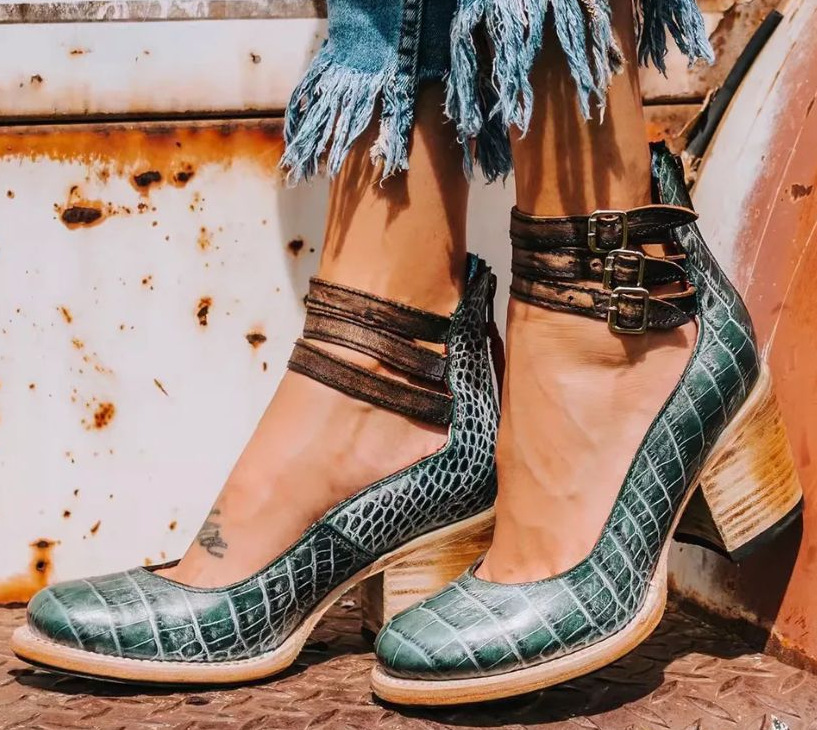 Navira - Strappy Leather Heels