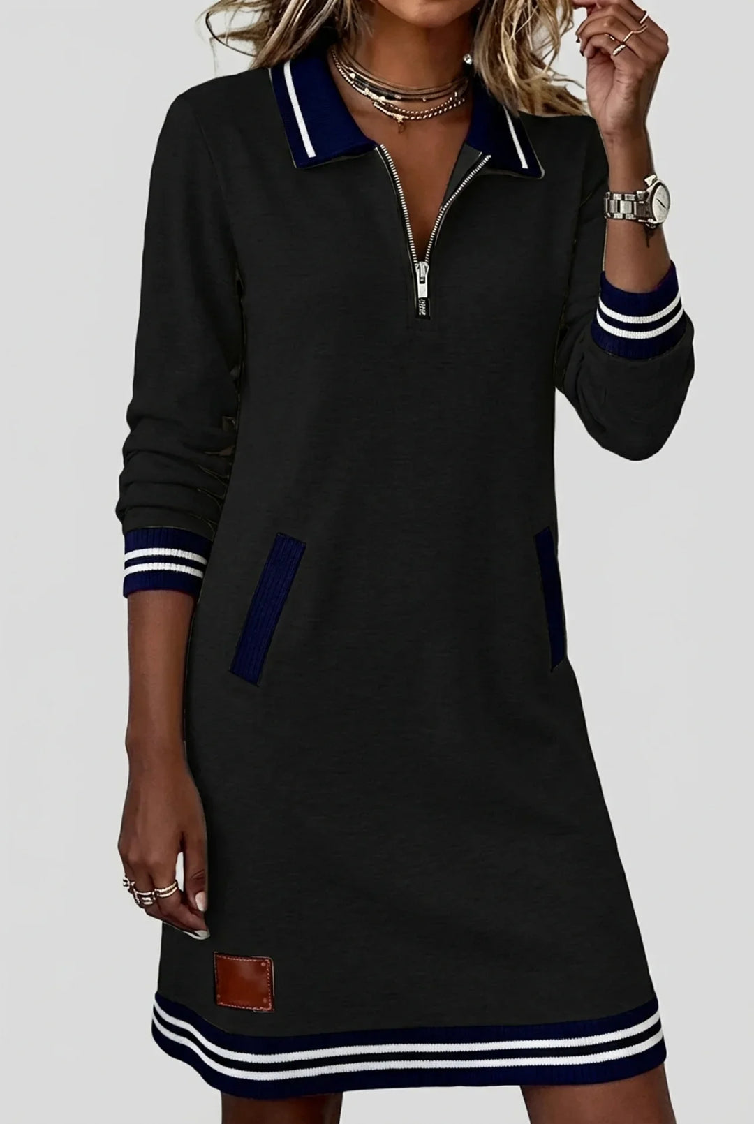Novera - Front-Zip Cotton-Linen Dress