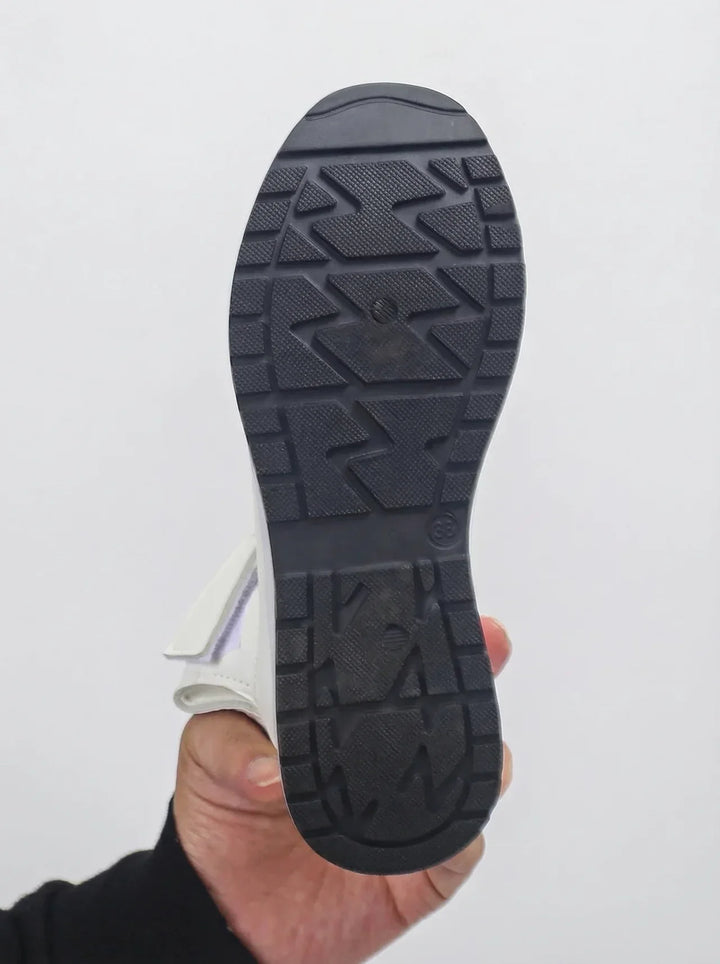 Orlise - Velcro-Strap Rubber-Sole Wedge Sandals