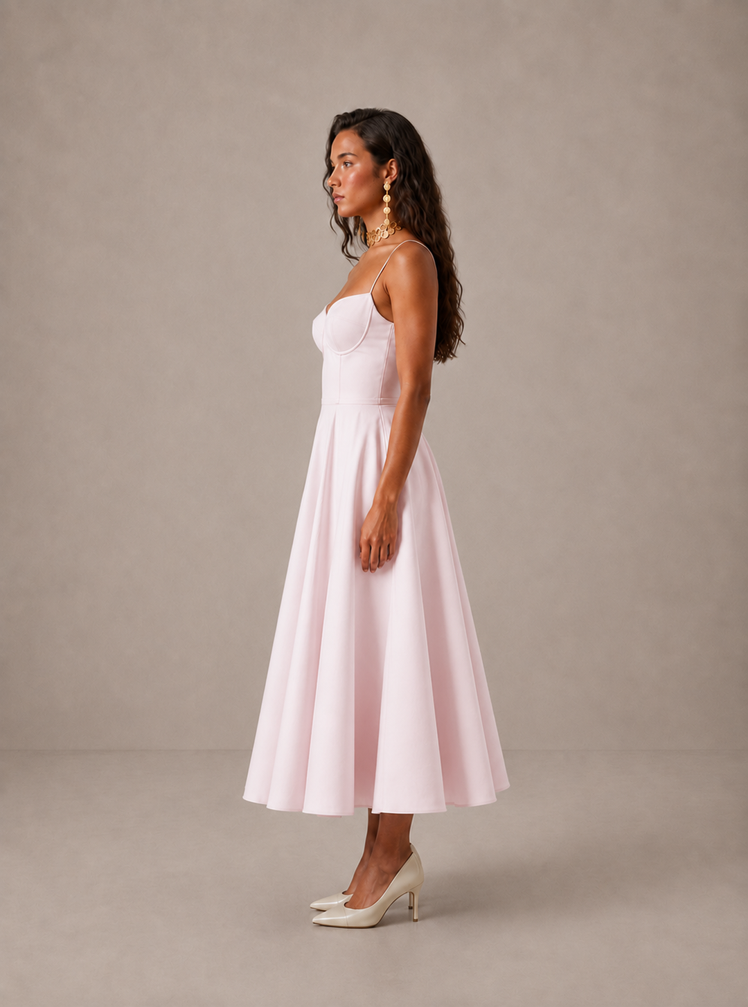 Averla - Heart Neckline Technical-Weave Dress