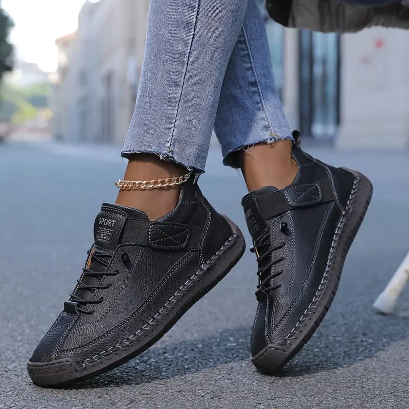 Kevara - Wide Toe Box Leather Sneakers