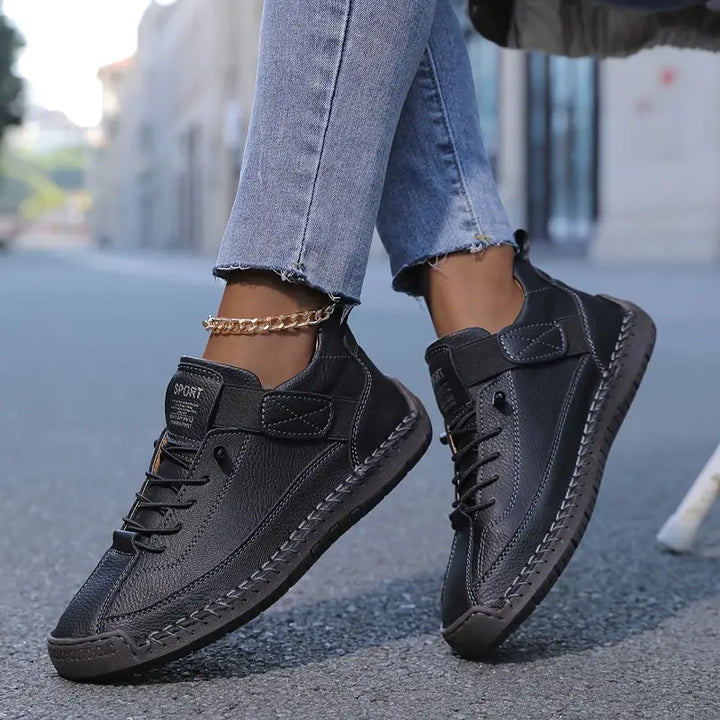Kevara - Wide Toe Box Leather Sneakers