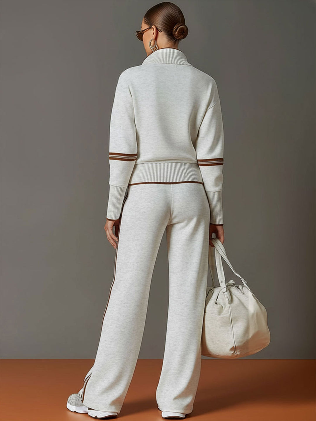 Mireva - Wide-Leg Blouse And Trousers Set