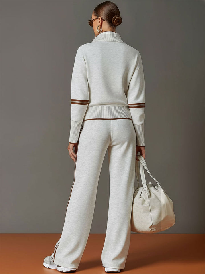 Mireva - Wide-Leg Blouse And Trousers Set