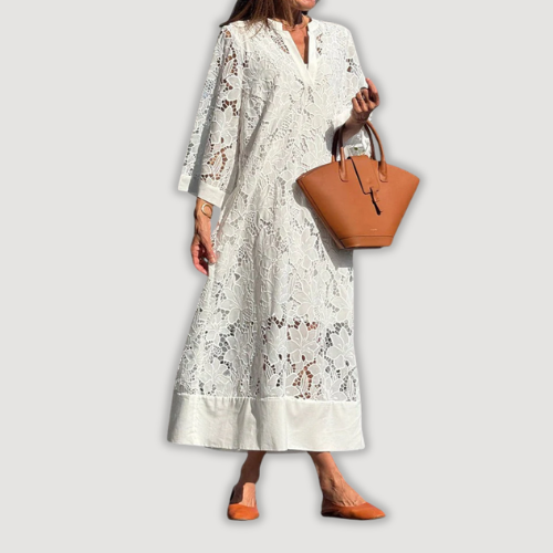 Mevara - Sheer Lace Maxi Dress