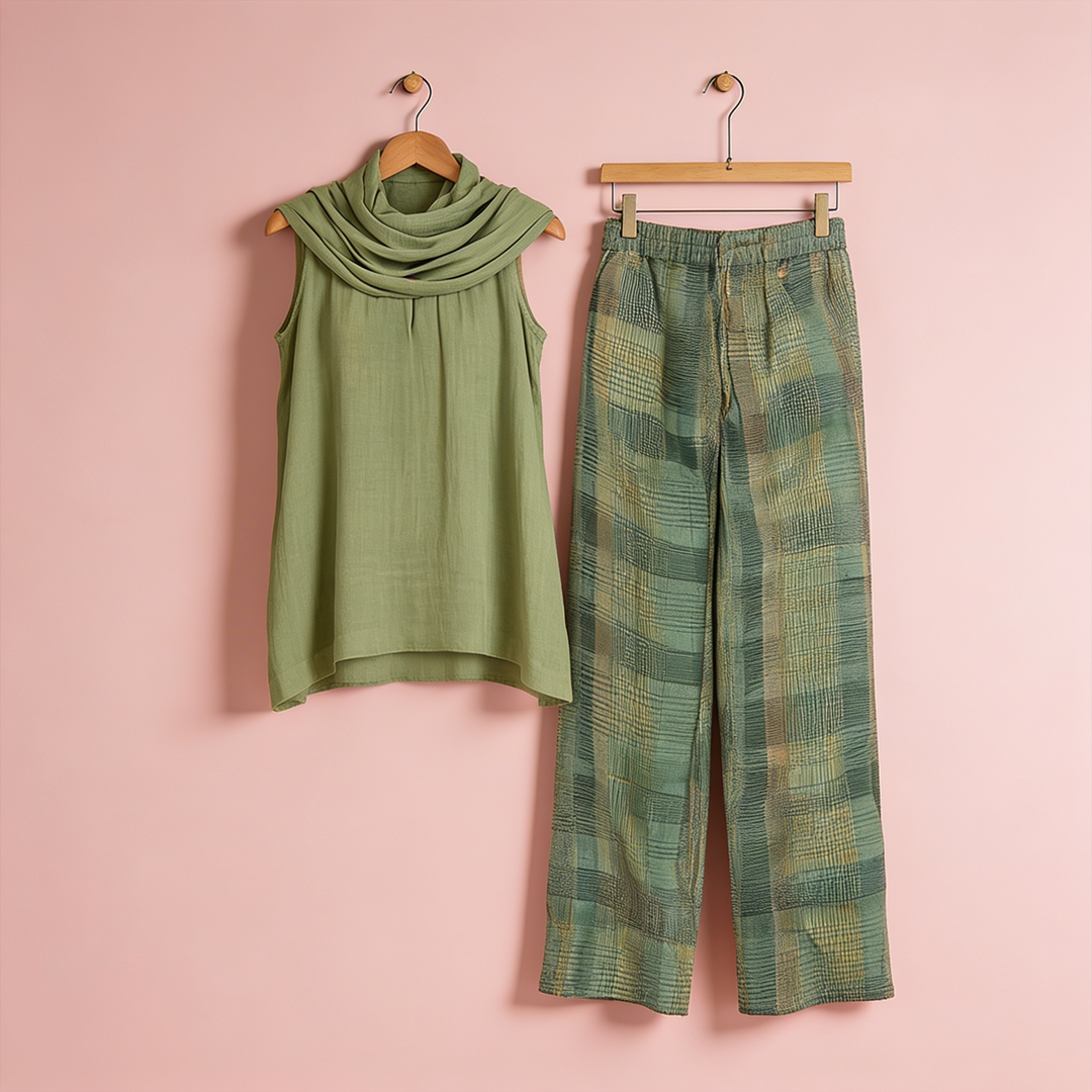 Tavina - Wide-Leg Woven Trousers Set