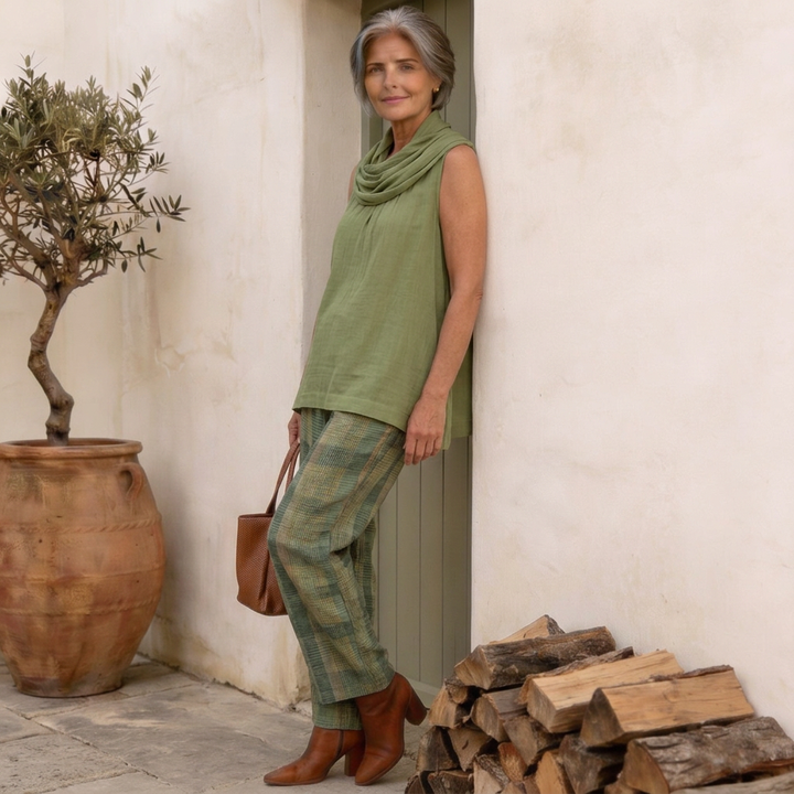 Tavina - Wide-Leg Woven Trousers Set
